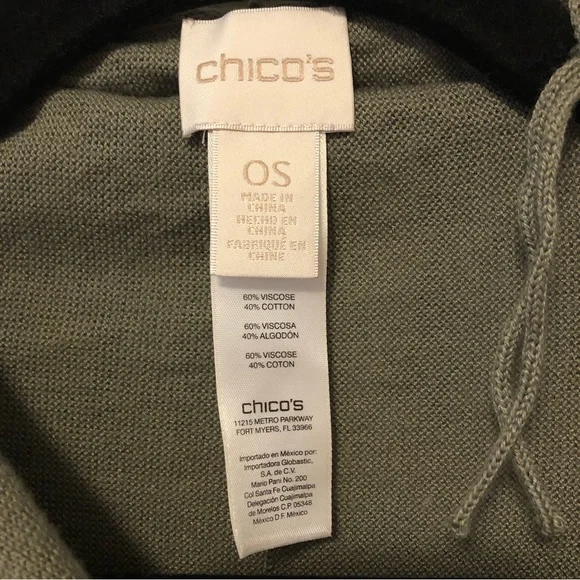 Chico’s Cotton Knit Fringe Triangle Wrap - Picture 6 of 6